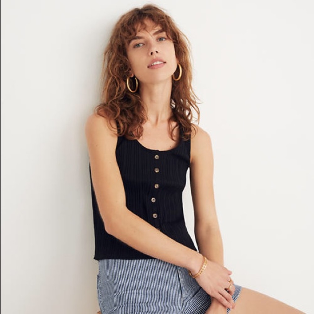 Madewell Ribbed Button Front Tank